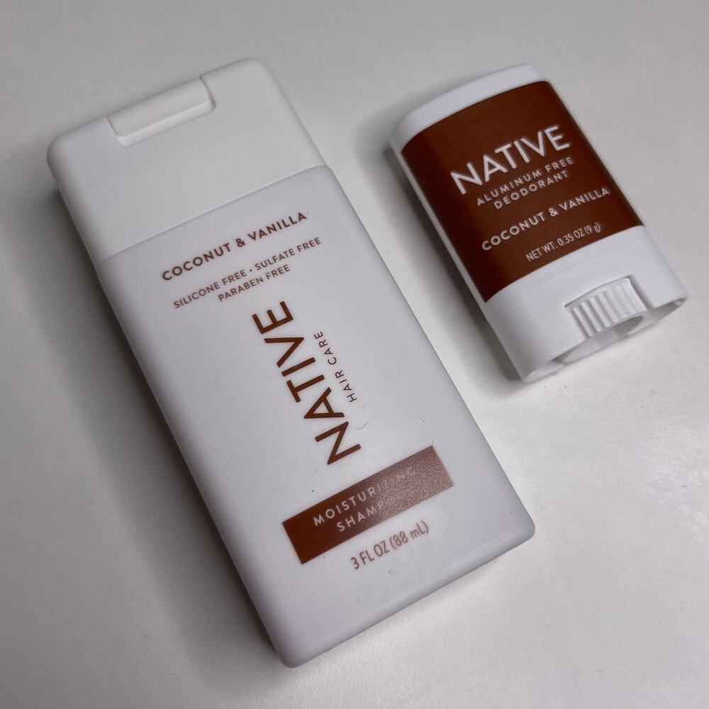 NATIVE Mini Travel Size Set — Shampoo + Deodorant — Coconut & Vanilla Scent NEW!